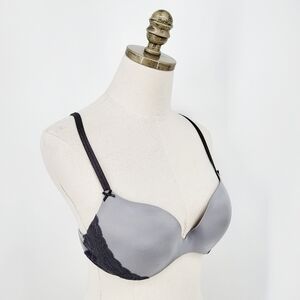 Aerie Jennifer Lace Bra Underwire Padded Cups Adjustable Gray Size 36B